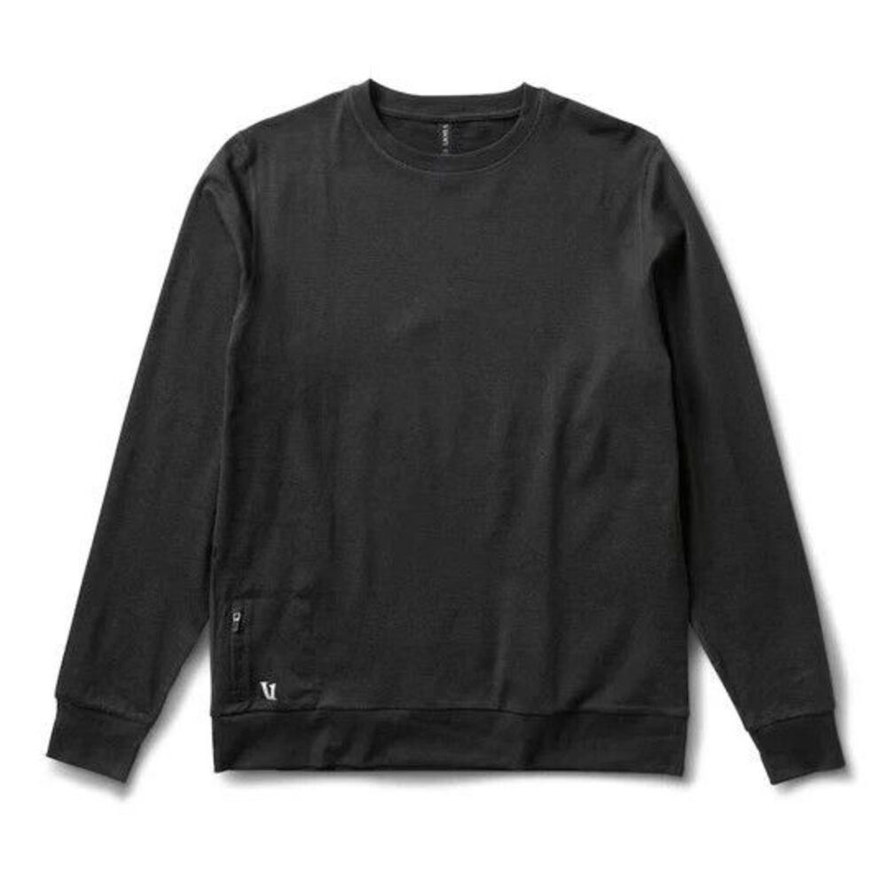 VUORI Black Heather Ponto Performance Men's Crew Sweater Size M